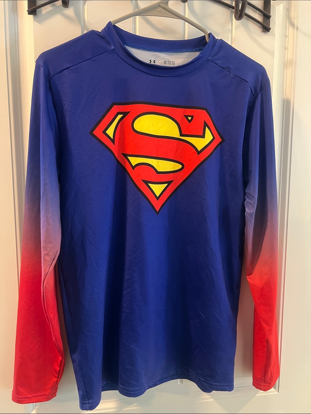 Under Armour Blue Long Sleeve with Superman Shield